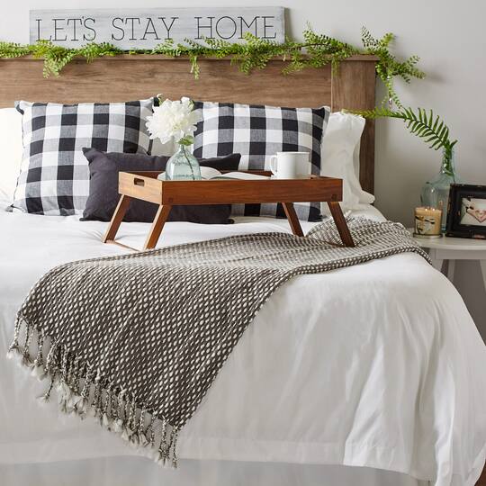 DII® Gray & White Textured Acrylic Throw